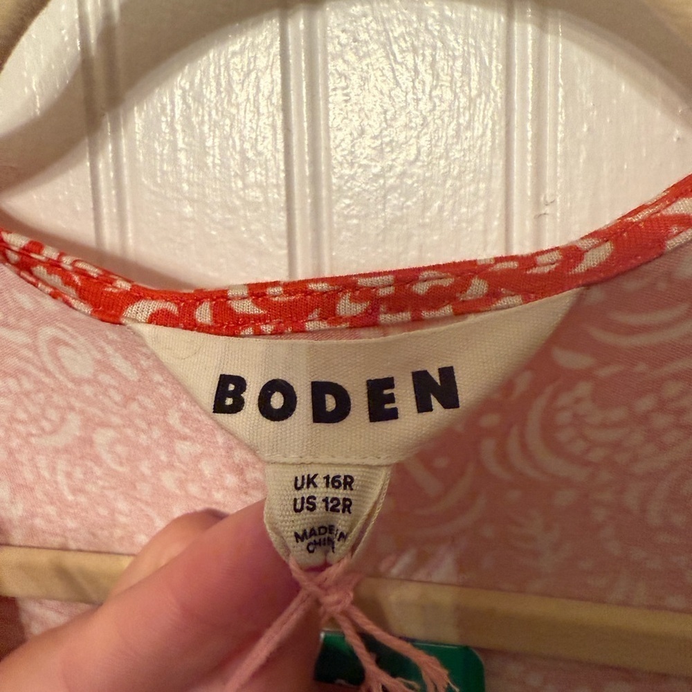 NWT Boden Abstract Pattern Wrap Dress 12R - Picture 3 of 6